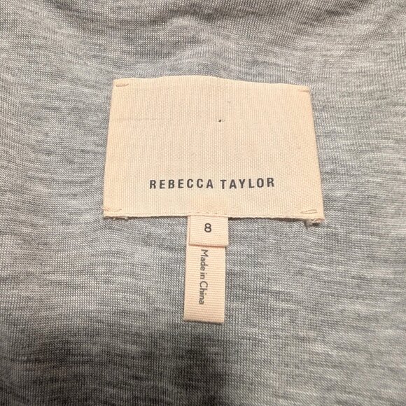 Rebecca Taylor Womens Sz 8 Gray Zip Front Fray Trim Pockets Slub Jacket Blazer - Picture 7 of 9